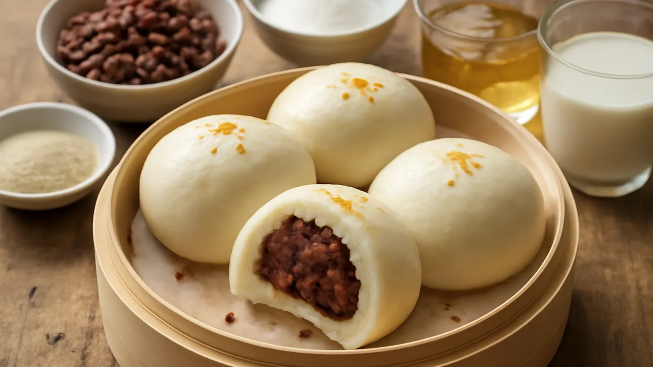 Red Bean Steamed Buns