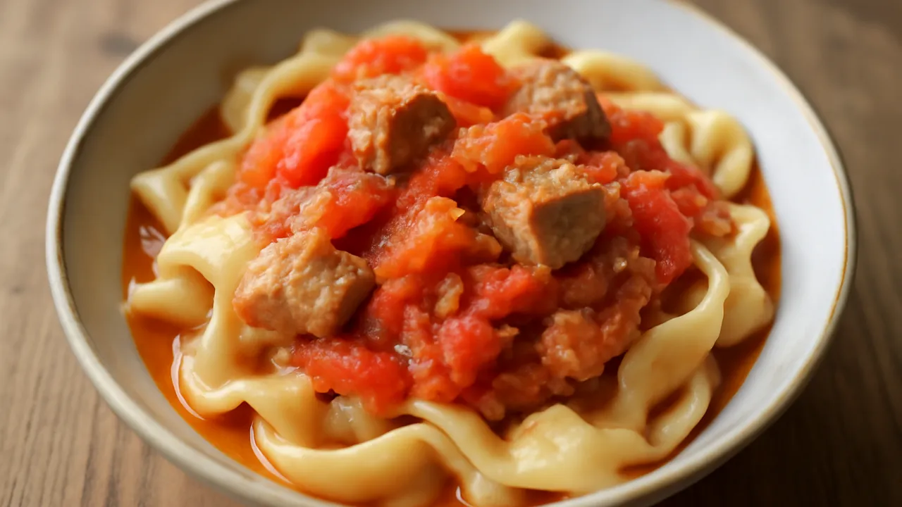 Shanxi Knife-Cut Noodles with Tomato and Pork