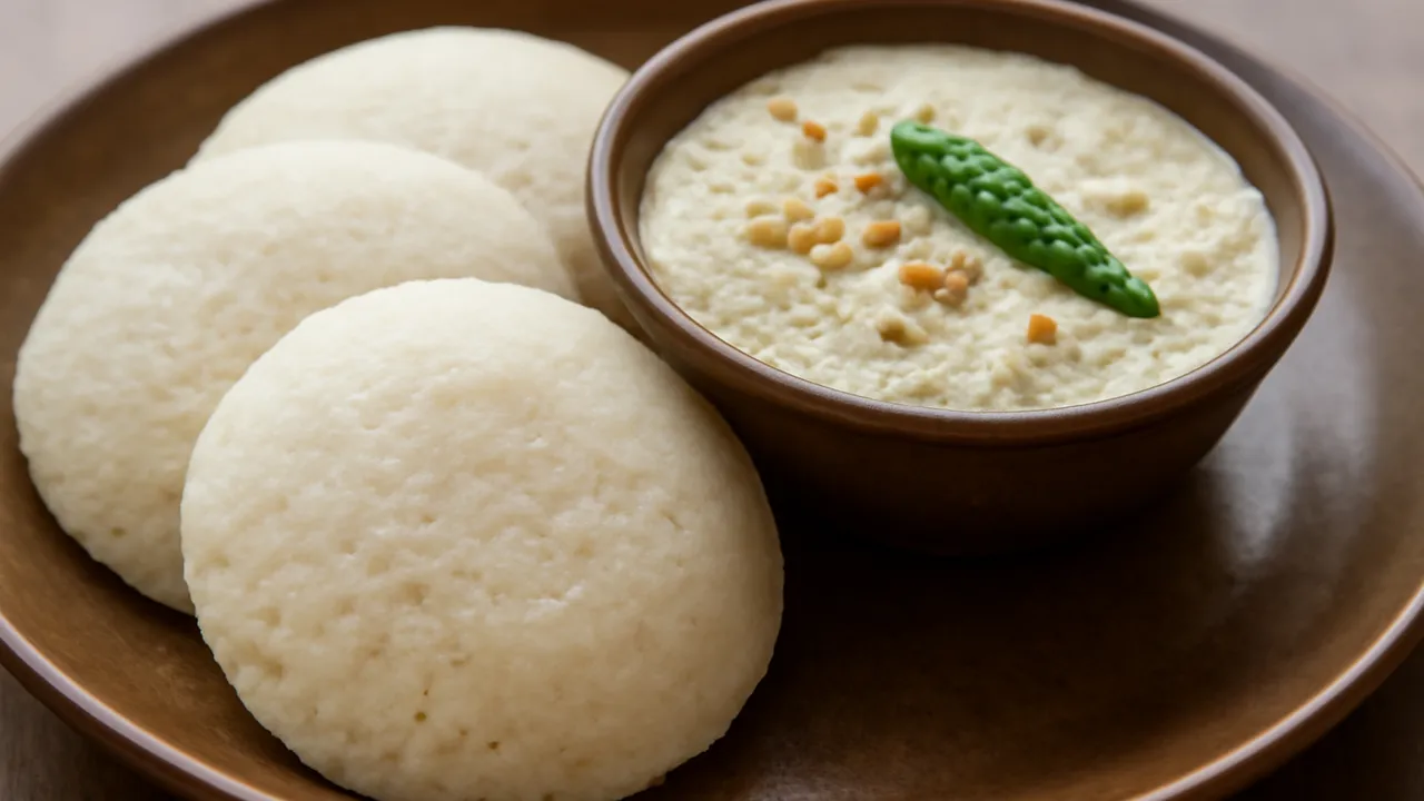 Idli with Coconut Chutney