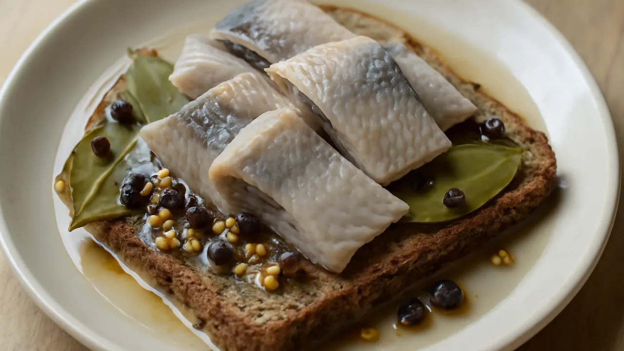 Smorrebrod med Marinerede Sild