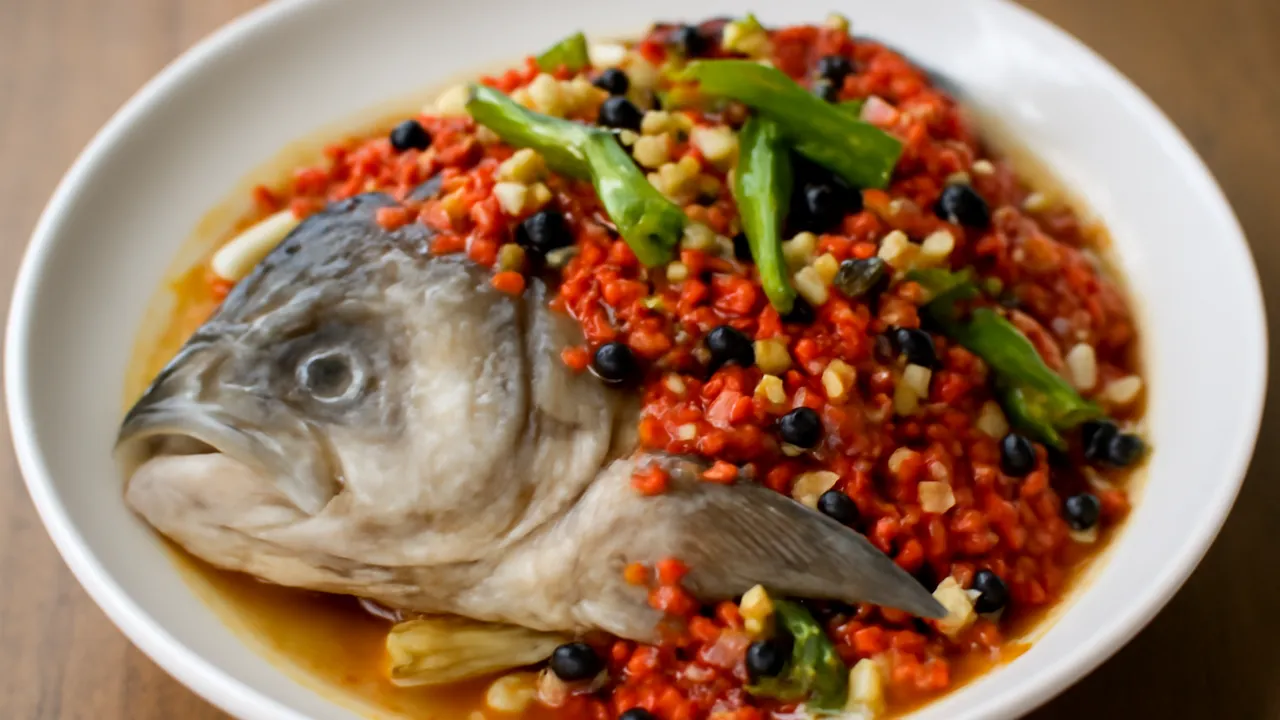 Steamed Fish Head with Chopped Chillies