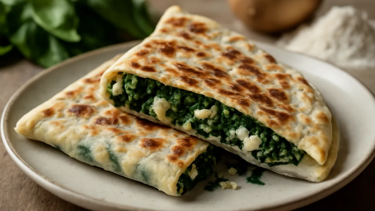 Gozleme with Spinach and Feta