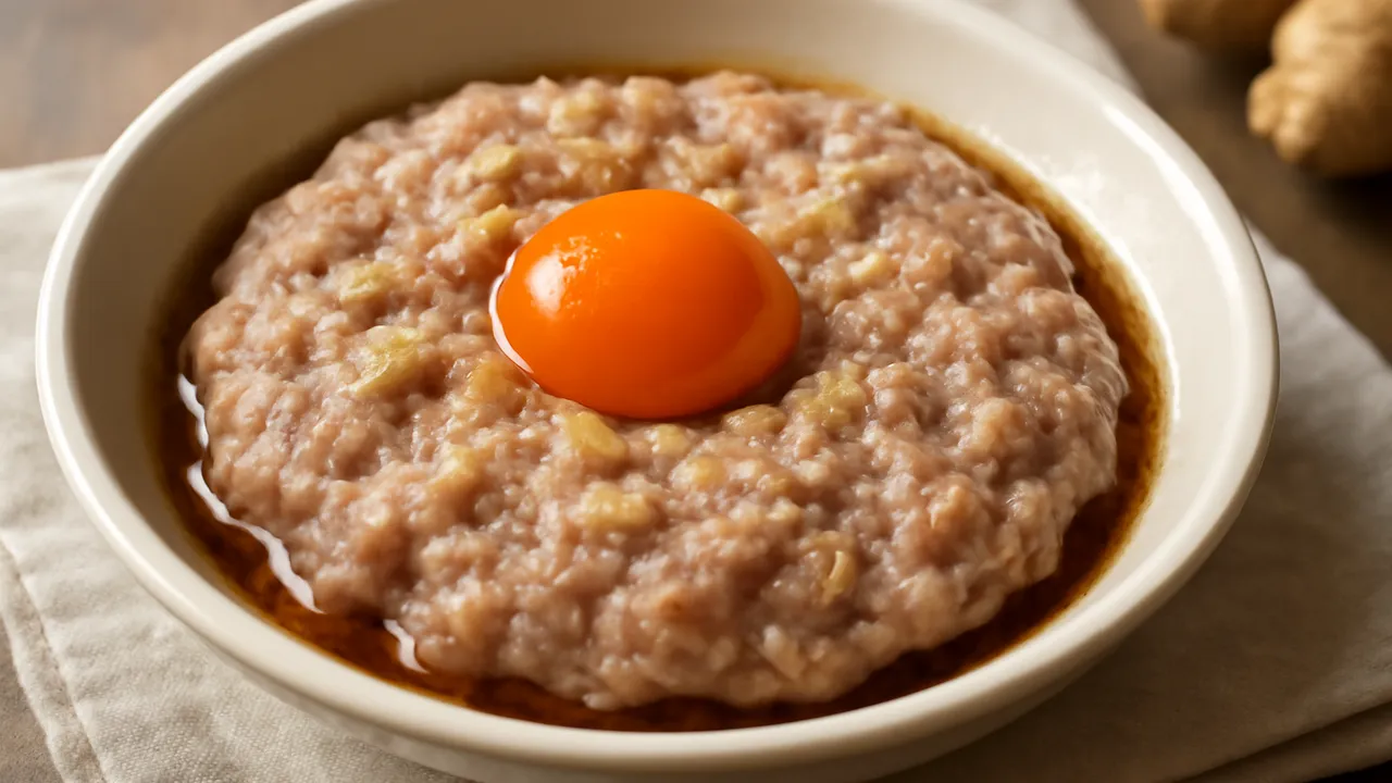 Steamed Pork Patty with Salted Egg