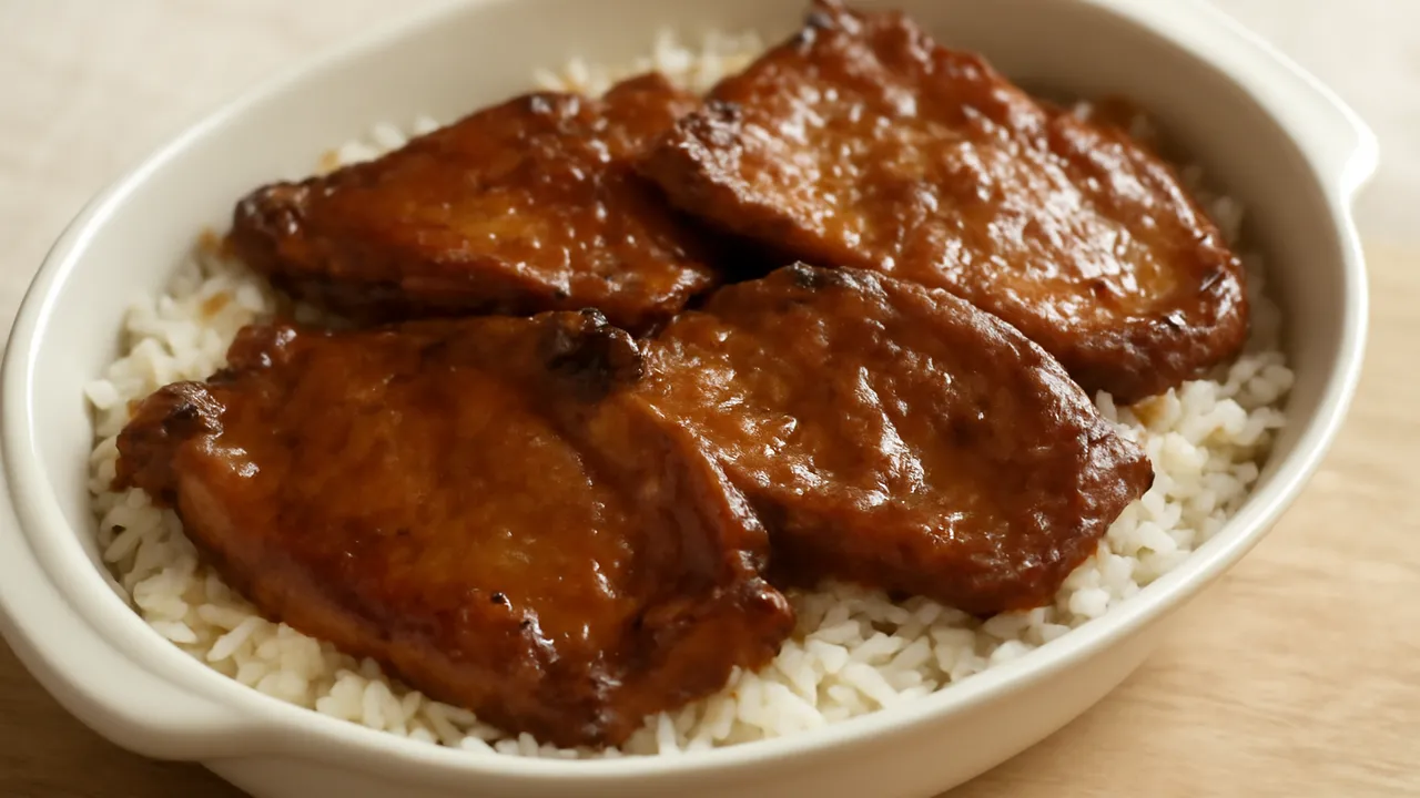 Hong Kong Baked Pork Chop Rice