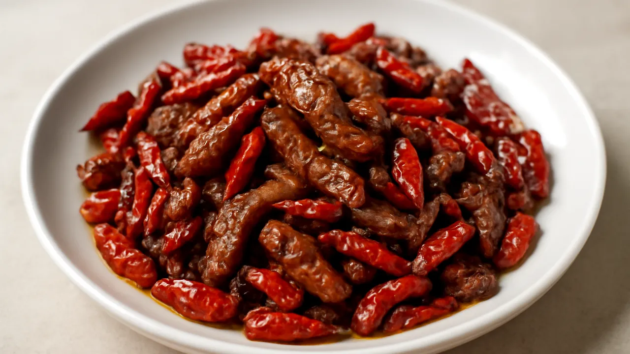 Hunan Stir-Fried Beef with Millet Chillies