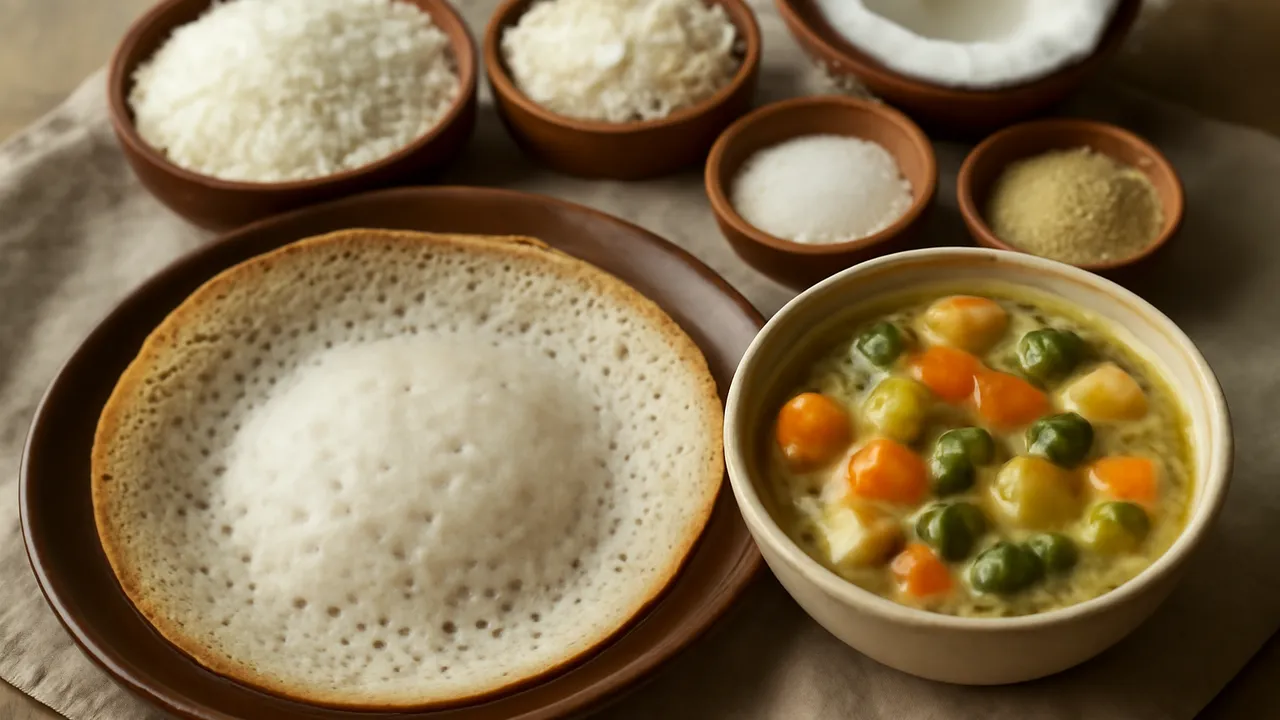 Palappam with Kerala Vegetable Stew