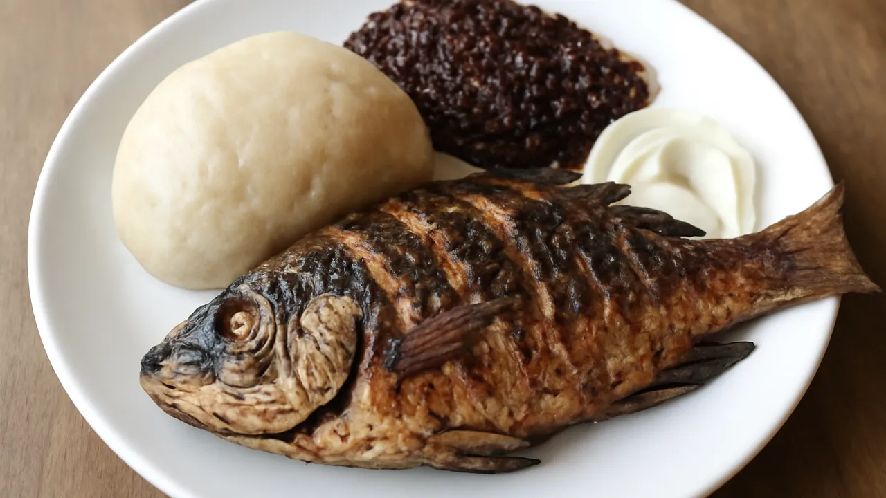 Banku with Grilled Tilapia and Shito