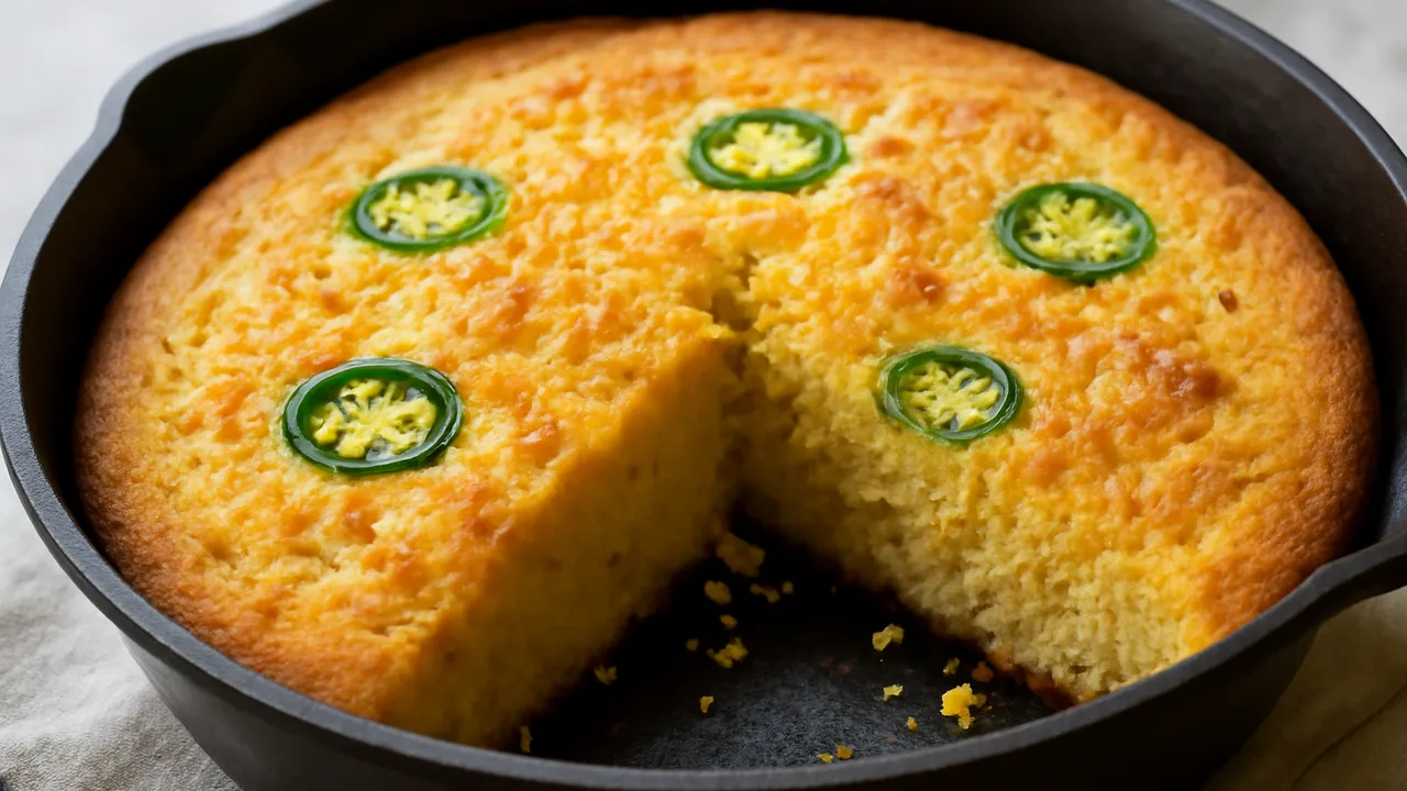 Jalapeno Cheddar Skillet Cornbread