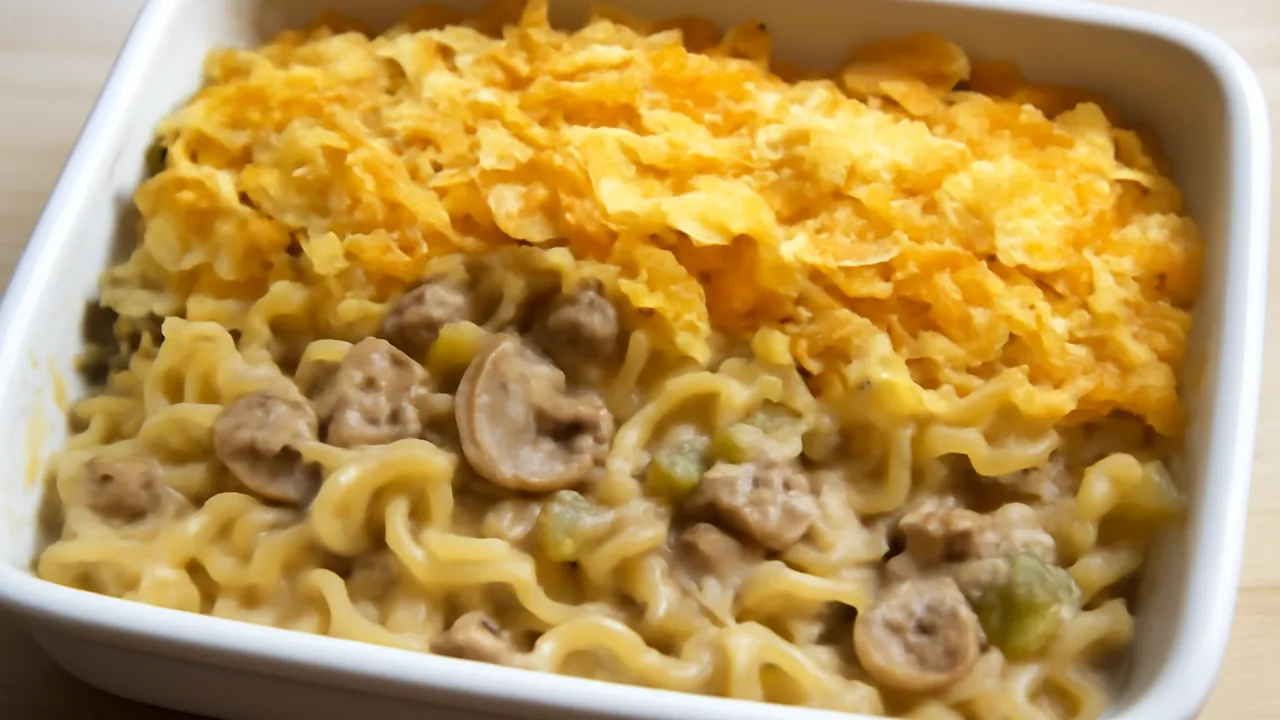 Tuna Noodle Casserole with Potato Chip Crust