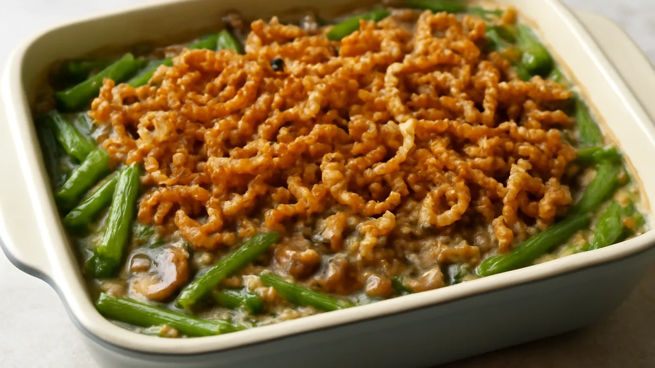 Green Bean Casserole with Crispy Fried Onions