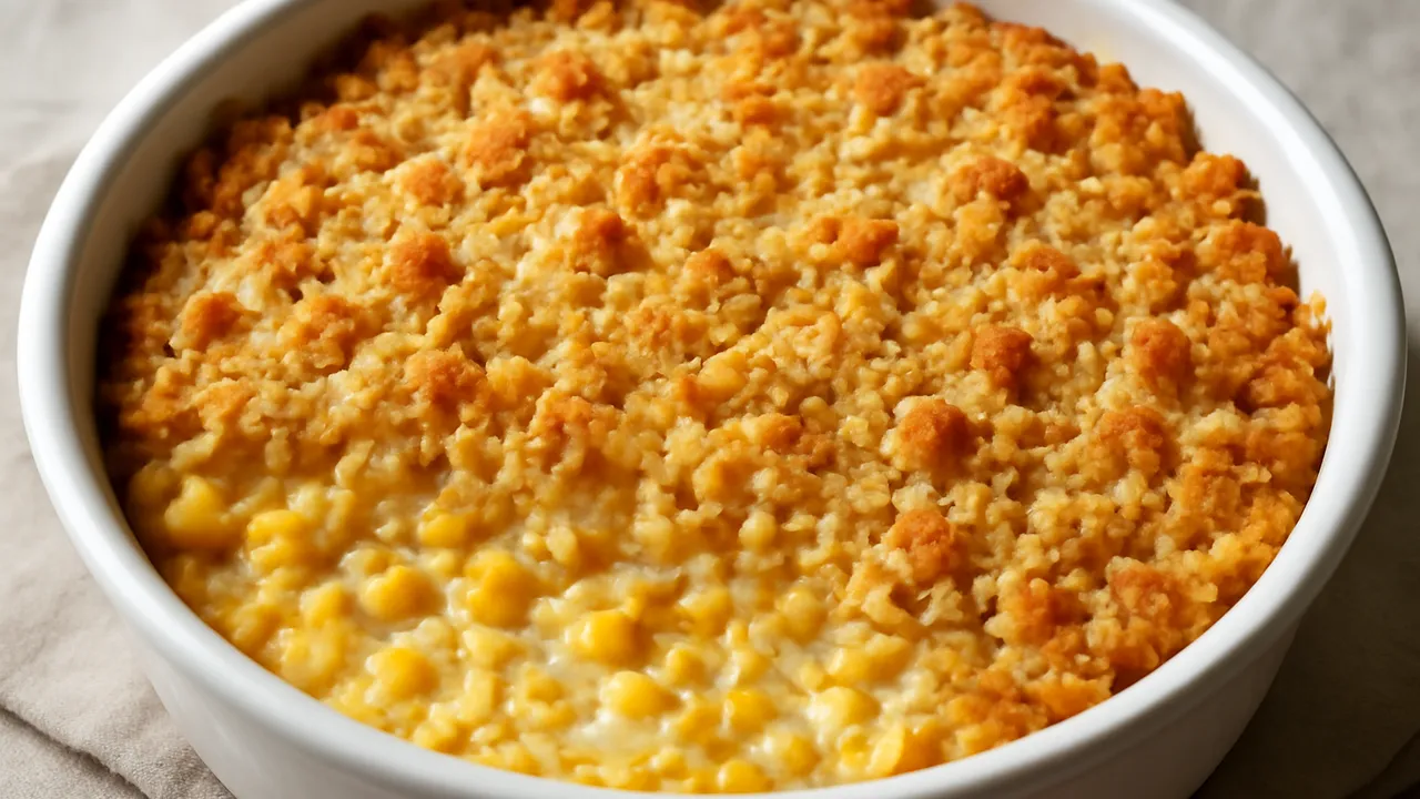 Scalloped Corn with Saltine Crumbs
