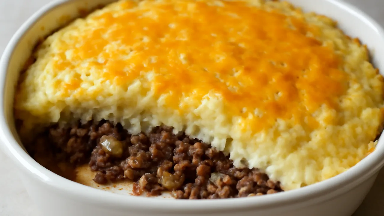 Hamburger Pie with Mashed Potato Topping