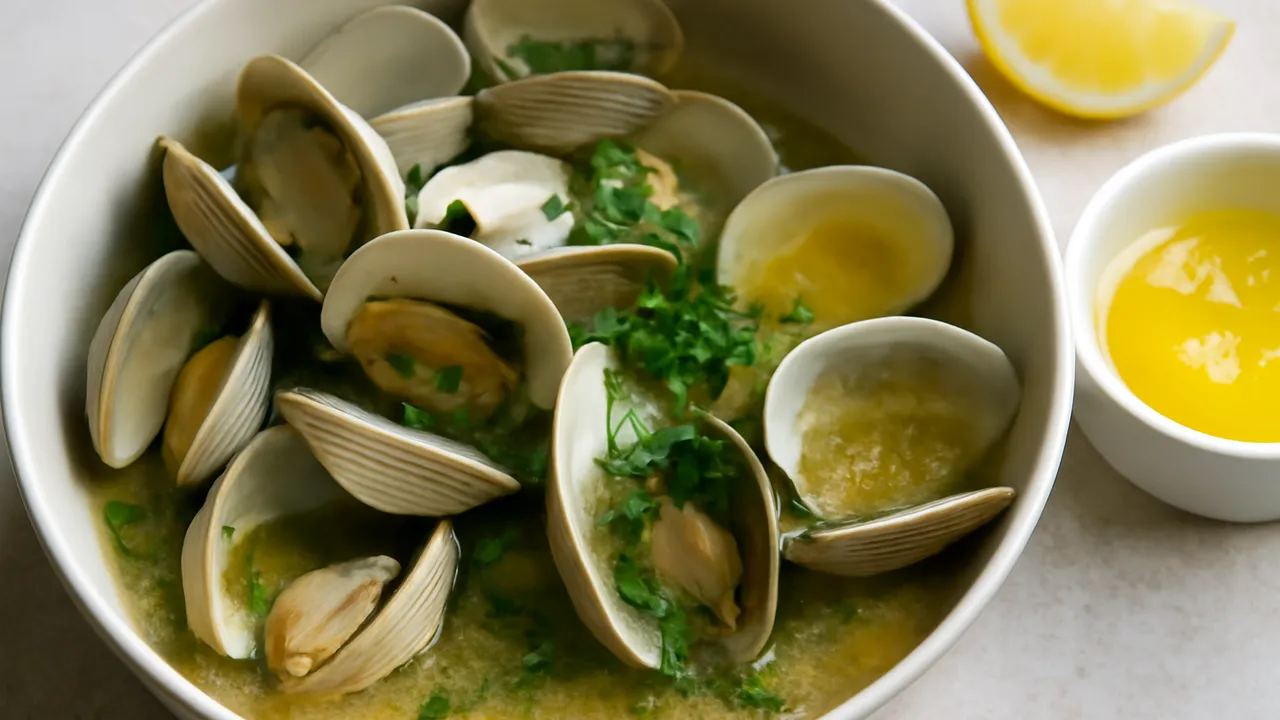 Steamed Soft-Shell Clams with Broth and Butter
