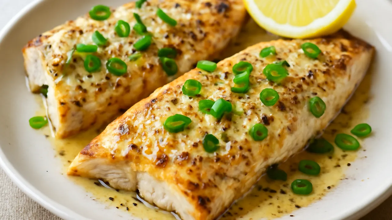 Broiled Bluefish with Mustard Glaze