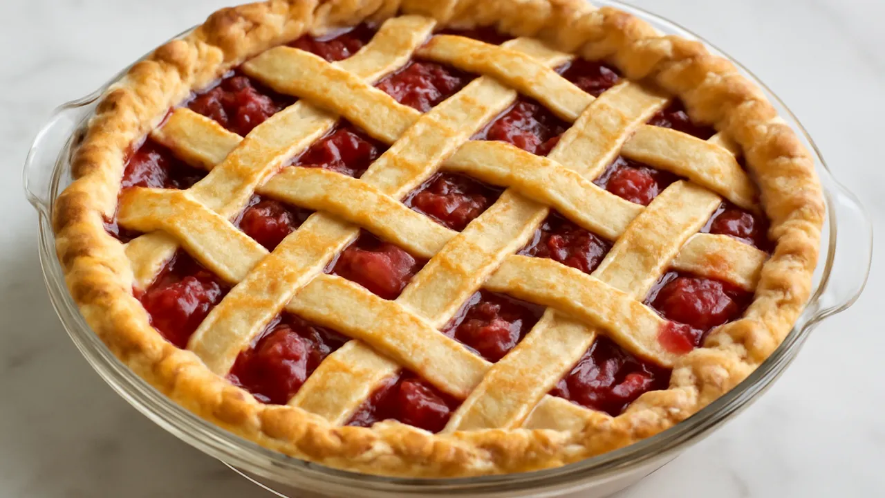 Lattice-Top Sour Cherry Pie
