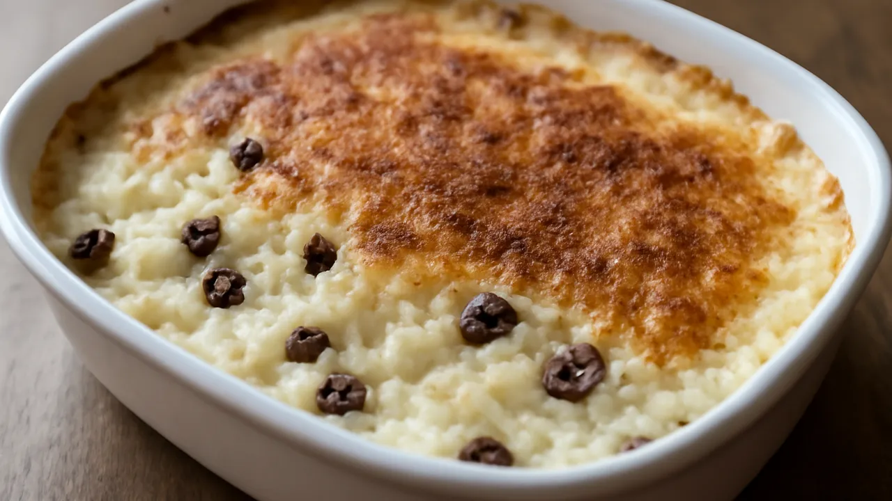 Baked Rice Pudding with Nutmeg Skin