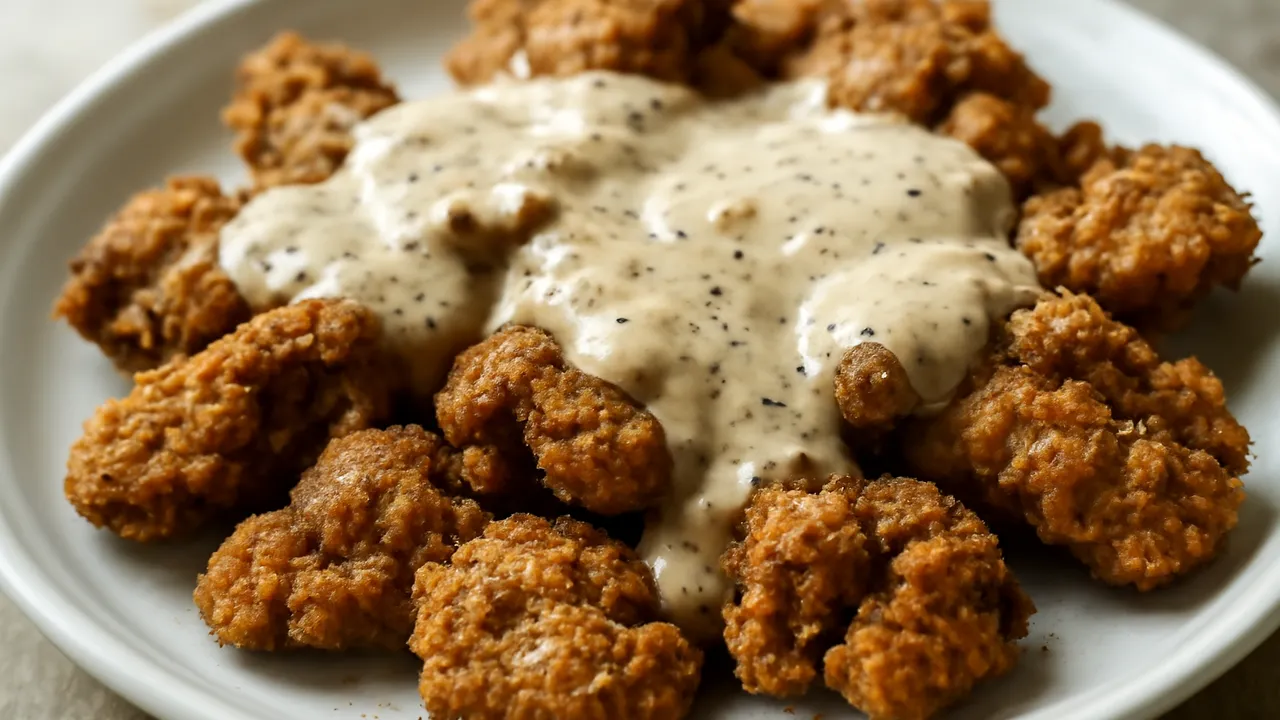 Fried Chicken Livers with Peppered Gravy