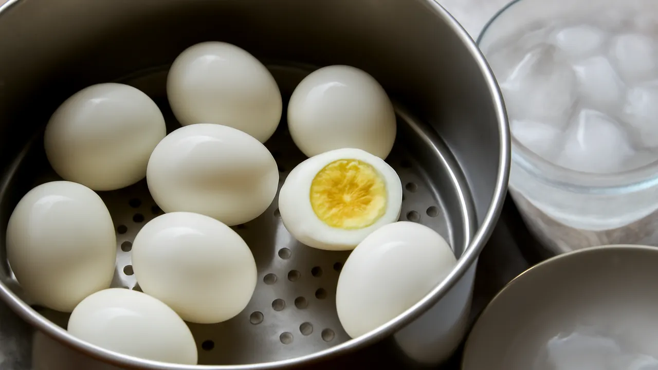 Steamed Hard-Boiled Eggs