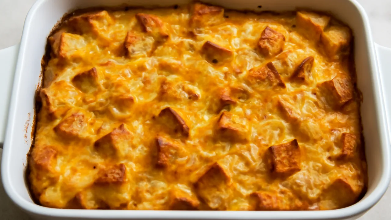 Overnight Cheddar Bread Strata