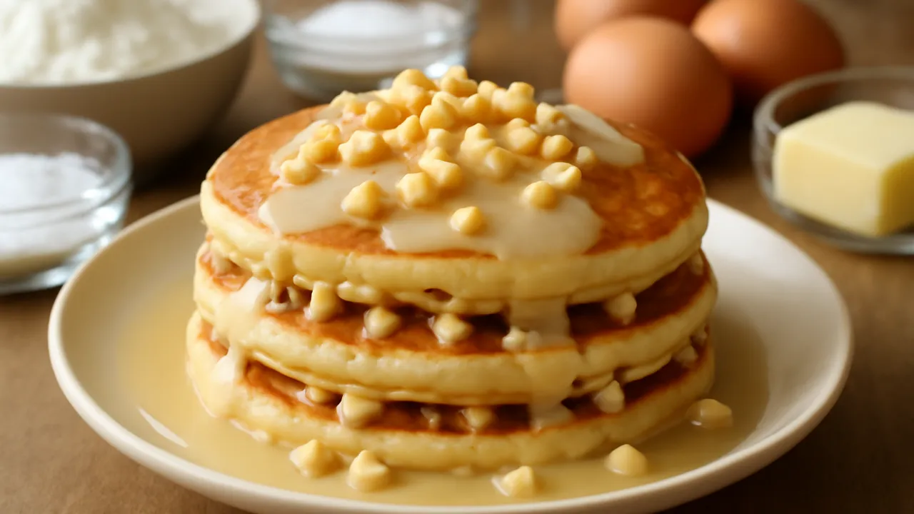Macadamia Pancakes with Coconut Syrup