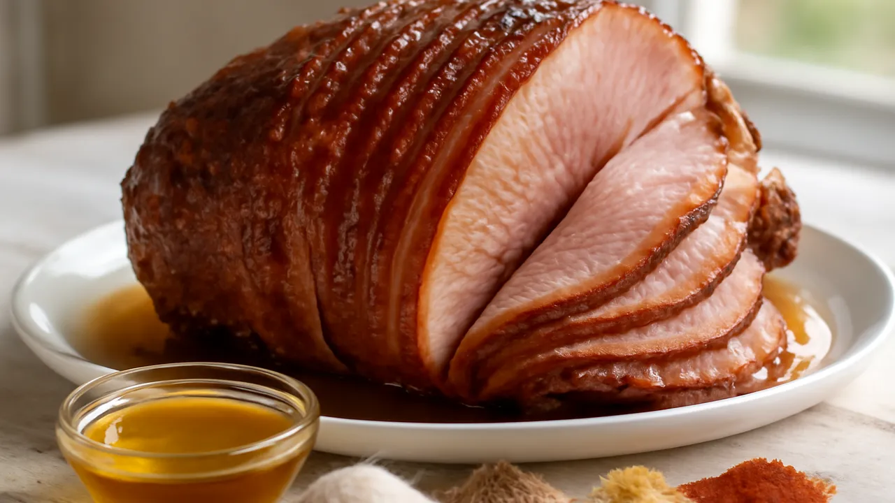 Honey-Crackle Glazed Spiral Ham