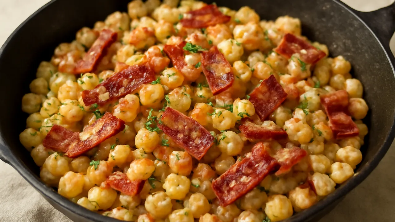 Skillet-Fried Hominy with Bacon