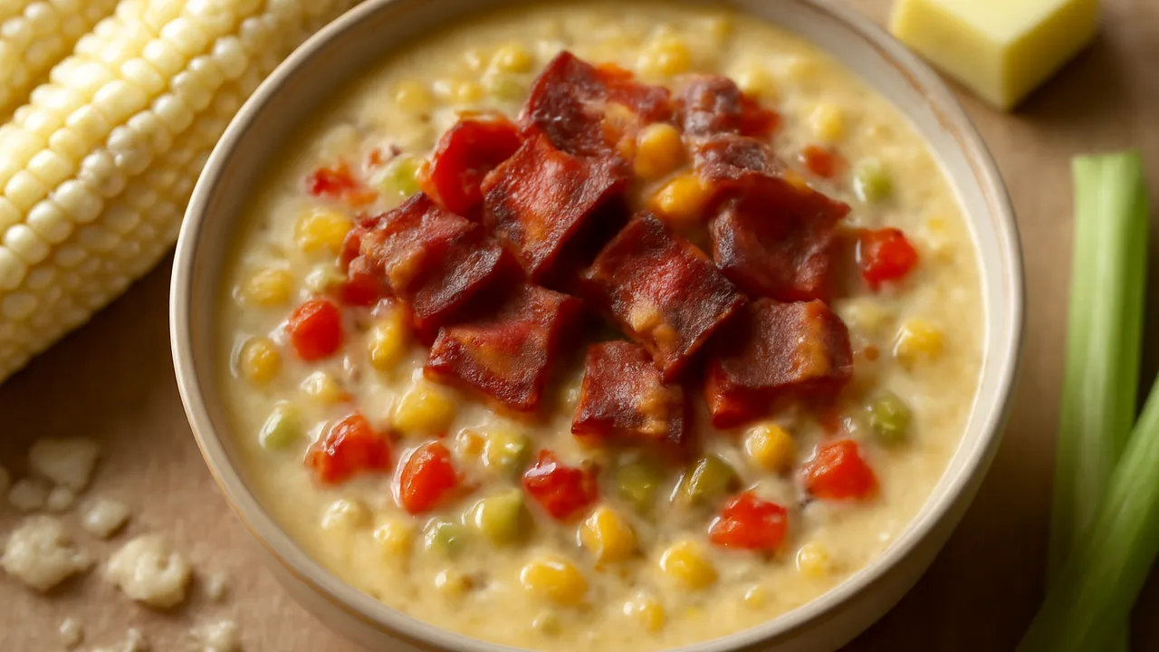 Sweet Corn Chowder with Bacon