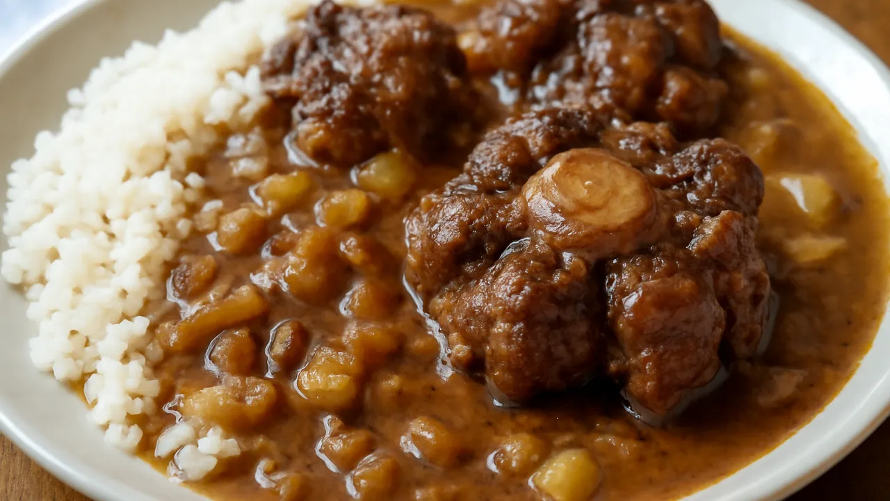Braised Oxtails with Rice and Gravy