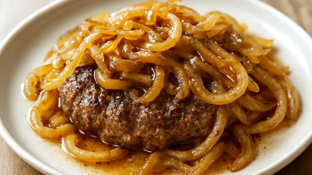 Hamburger Steak Smothered in Onions