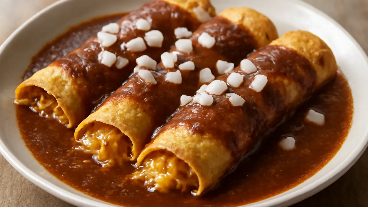 Tex-Mex Cheese Enchiladas with Chili Gravy