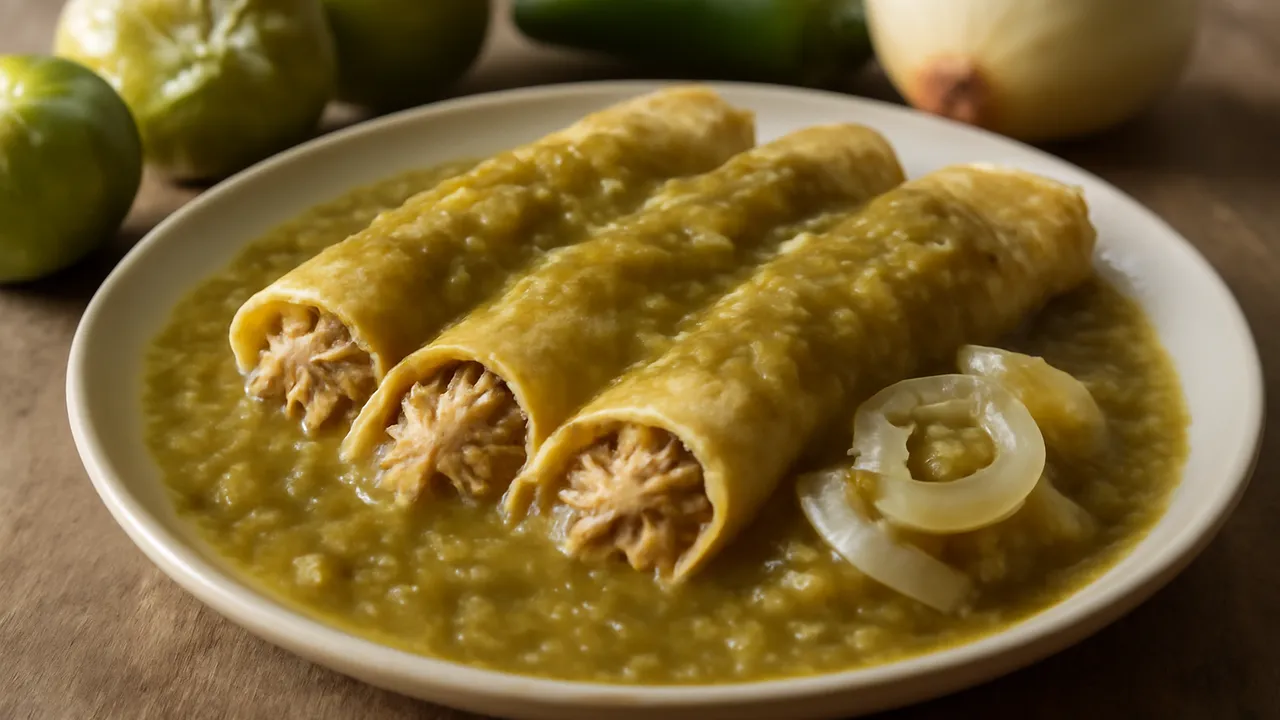 Green Chile Chicken Enchiladas