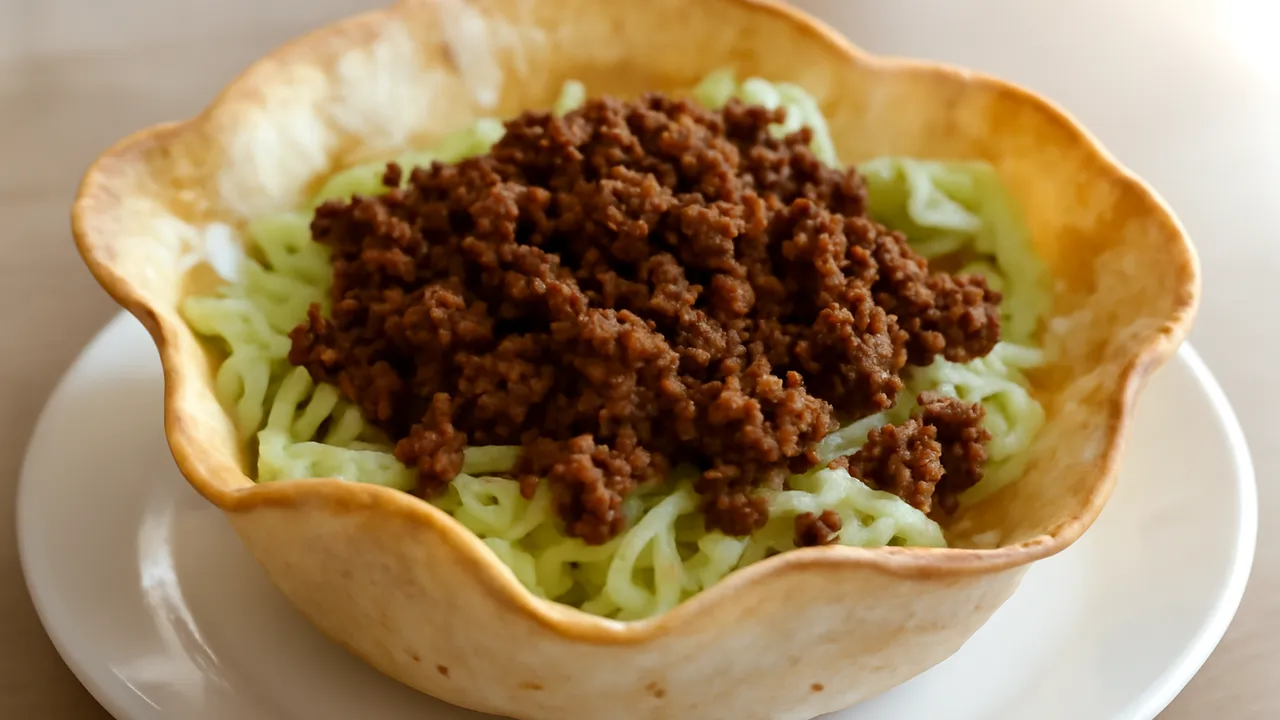 Taco Salad in a Tortilla Bowl