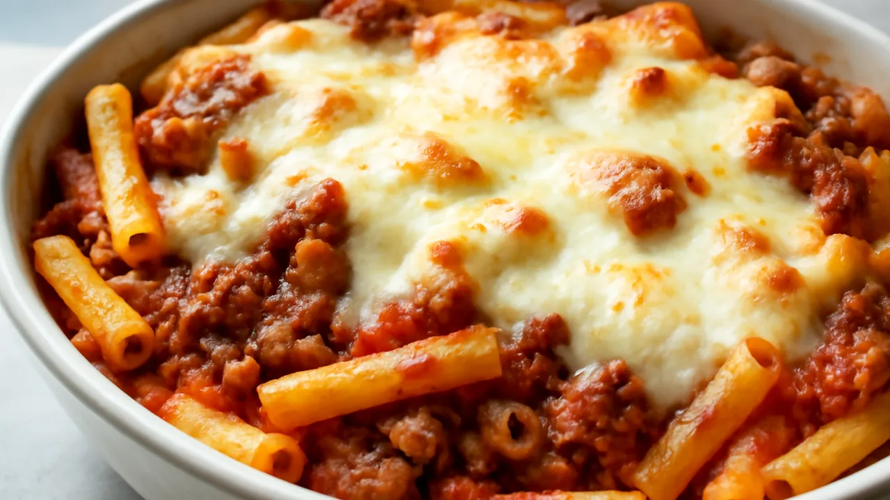 Baked Ziti with Ricotta and Mozzarella