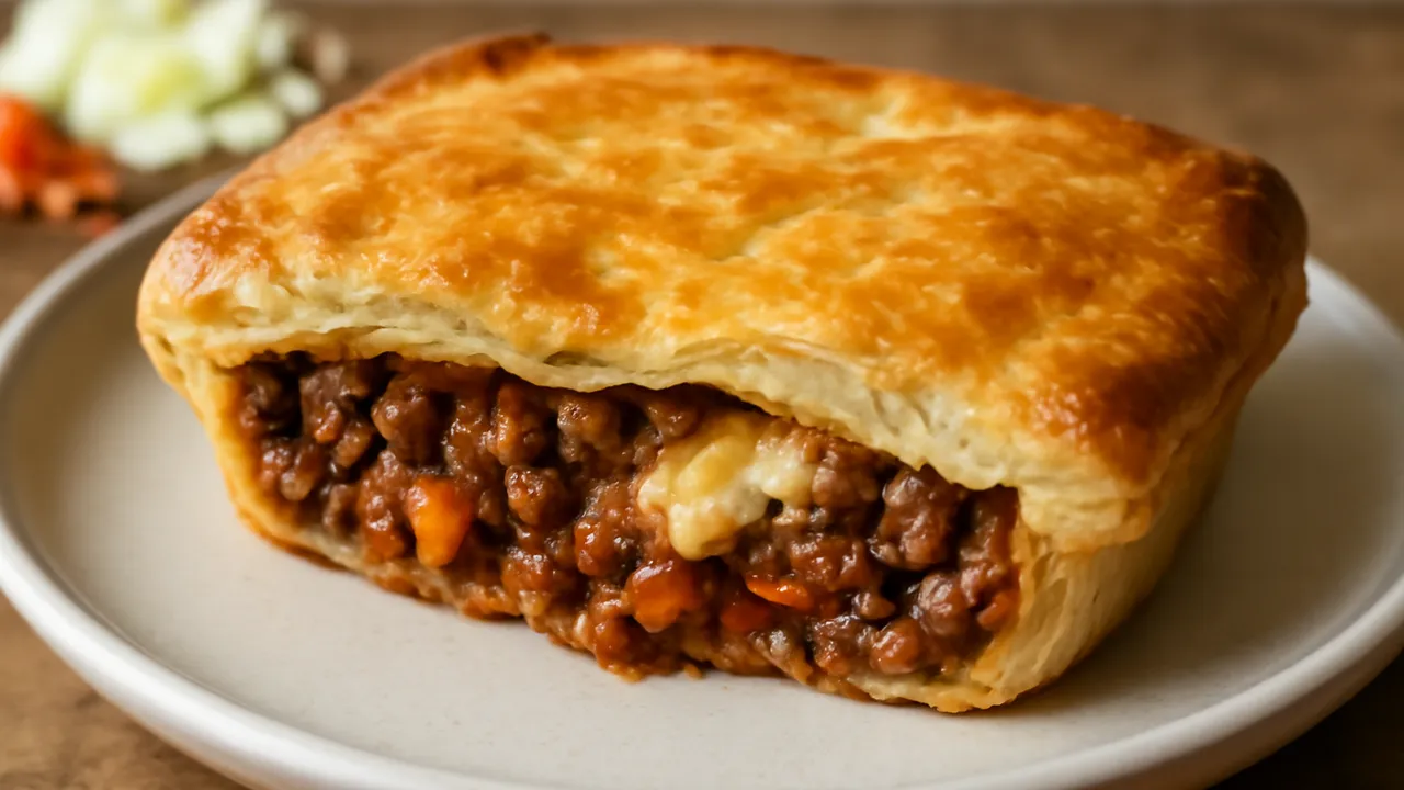 Mince and Cheese Pie (New Zealand Meat Pie)