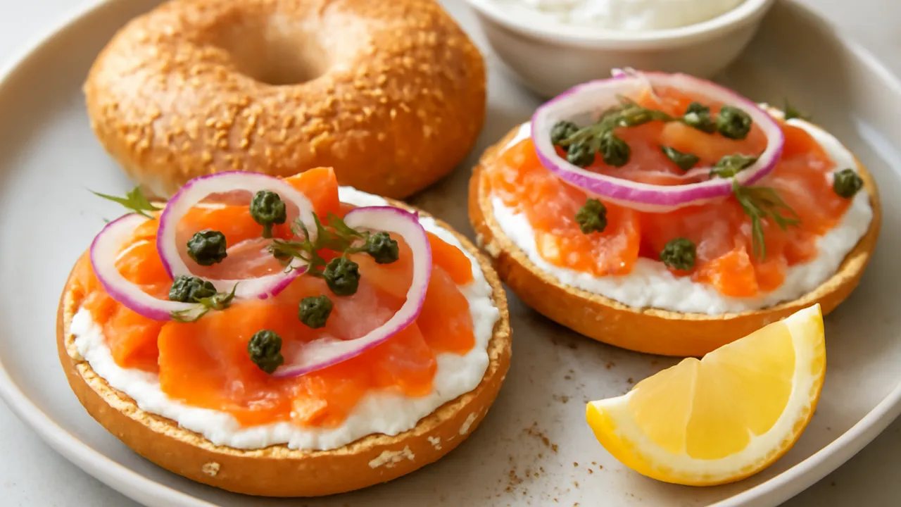 Bagels with Lox and Cream Cheese